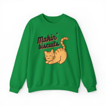 Makin' Biscuits Cat Unisex Heavy Blend™ Crewneck Sweatshirt