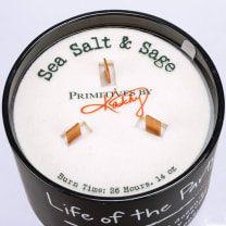 Life Of The Party Jar Candle | Sea Salt And Sage Scent Soy-Based Wax Candle | 14oz | Gift for Her