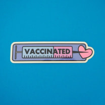 Vaccinated Large Rectangle Vinyl Sticker 4.5"