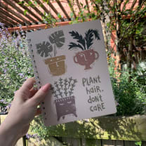 Plant Hair Don't Care Spiral Notebook | Art on Both Sides | 9" x 7" | 120 Lined Pages