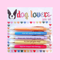 Fun Club Dog Lovers Multicolor Pen Set | 5 Funny Pens Packaged for Gifting | Dogs > People, Dogs Are Cheaper Than Therapy...