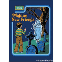 Making New Friends Ghost Girl Magnet | '80s Children's Book Style Satirical Art by Steven Rhodes