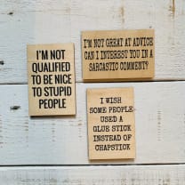 I'm Not Qualified To Be Nice To Stupid People Funny Wood Refrigerator Magnet | 2" x 3"