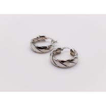 Italian Twirl Silver Hoop Earrings