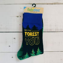 May The Forest Be With You Men's Novelty Crew Socks  | Funny Sayings Comfy Socks