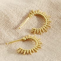 Sunbeam Hoop Earrings in Gold | Designed in the UK | 18K Gold Plated Sterling Silver