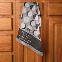 Love You To The Full Moon And Back Kitchen Towel | Black Cat Moon Phases | 20" x 28"