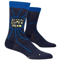 Actual Superhero Men's Crew Socks | Novelty Funny Socks | BlueQ at GetBullish