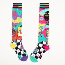 Down The Rabbit Hole Alice in Wonderland Themed Wild Knee High Socks