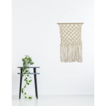 Gorgeous Ivory Large Zigzag Macrame Wall Hanging 24" x 35"