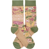 Chaos Coordinator Funny Socks in Green and Floral