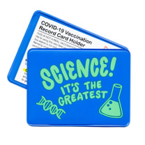 Science! It's The Greatest Flexible Vinyl Vaccination Card Holder in Blue