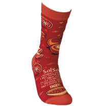 Salsa Recipe Socks in Tomato Red | Features Salsa Recipe on Socks