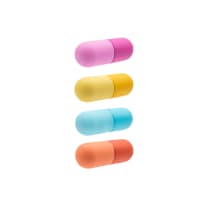 Pill-Shaped Pill Box in Bright Pastels | Aluminum Tin Container for Pills | 3/4" Diam. x 2-1/2" Tall