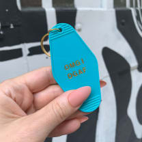 OMG I DGAF Motel Keychain in Aqua Blue