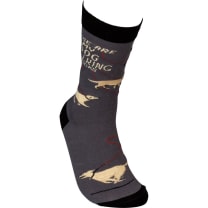 These Are My Dog Walking Socks | Black Gray Funny Novelty Socks with Cool Design | Specialty Dress Socks