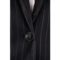 Black Pinstripes Oversize Blazer