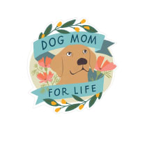 Dog Mom for Life Birthday Sticker Card