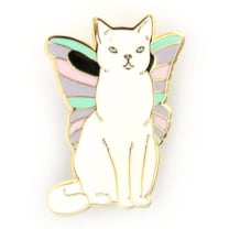 Catterfly Cat Butterfly Enamel Pin in Pastel