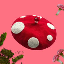 Mushroom Beret | Forestcore Amanita Muscaria Felt Winter Hat