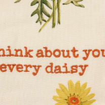 I Think About You Every Daisy Dish Cloth Towel | Novelty Cotten Linen Tea Towel | Cute Kitchen Hand Towel | 18" x 28"