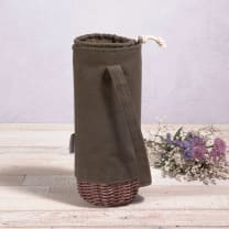 Malbec Insulated Canvas and Willow Wine Bottle Basket