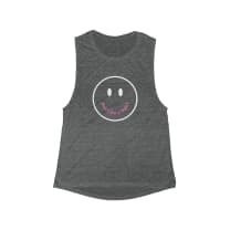 Don't Be A Bigot Flowy Scoop Muscle Tank - Color: Asphalt Slub, Size: S