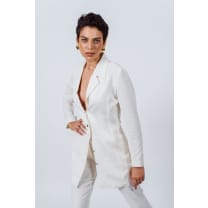 The Grace Long Blazer Dress in White