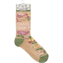 Chaos Coordinator Funny Socks in Green and Floral