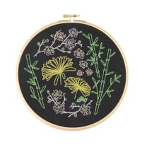 Black Japanese Garden Embroidery Kit | Made in the UK