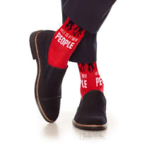 Hell is Other People Socks Men's Dress Socks in Black and Red