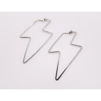 Silver Lightning Bolt Earrings