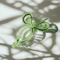 Velvet Claws Hair Clip | Coquette Bow in Green | Claw Clip in Velvet Travel Bag