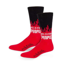 Hell is Other People Socks Men's Dress Socks in Black and Red