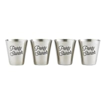 Party Starter Stainless Steel Shot Cups | Set of 4 in Gift Bag