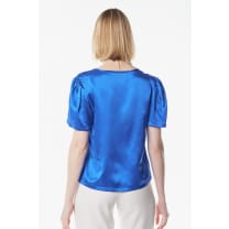 Shining V-Neck Blouse in Blue