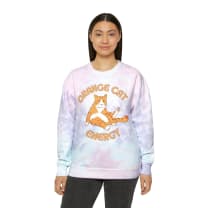 Orange Cat Energy Unisex Tie-Dye Sweatshirt