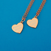 Boss Lady Rose Gold Heart Charm Necklace in Gift Box