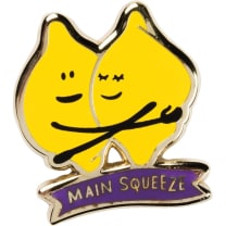 You Are My Main Squeeze Hugging Lemons Enamel Pin in Yellow