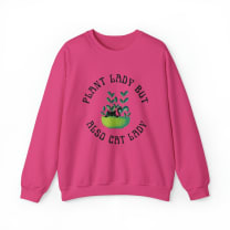 Plant Lady But Also Cat Lady Unisex Heavy Blend™ Crewneck Sweatshirt Sizes SM-5XL | Plus Size Available