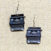 Typewriter Wooden Earrings