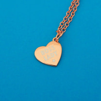 Boss Lady Rose Gold Heart Charm Necklace in Gift Box