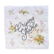 Crying Shame Hankie Retro Floral Print Cotton Handkerchief