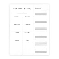 Control Freak Weekly List Notepad | 8.5" x 11" Desk Planner