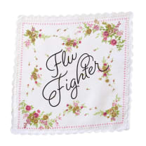 Flu Fighter Hankie Retro Floral Print Cotton Handkerchief