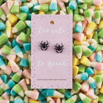 Too Cute to Spook Spider Earrings | Black Studs for Halloween, Spooky, Goth | Gift for Her