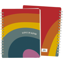 Love Is Kind Spiral Notebook | Rainbow Pride | 5.75" x 7.50"  | 120 Lined Pages