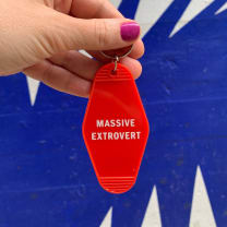 Massive Extrovert Motel Style Keychain In Red