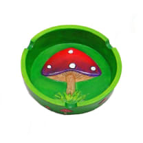 Mushroom Ashtray | Hand Painted Round Resin Ash Bin  | 4.5"