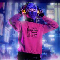 Ladies Fight Club Unisex Heavy Blend™ Crewneck Sweatshirt Sizes SM-5XL | Plus Size Available - Color: Heliconia, Size: S